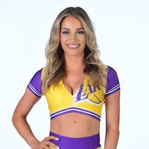 LA Lakers cheerleader current season jersey top Game Worn NBA Official P…